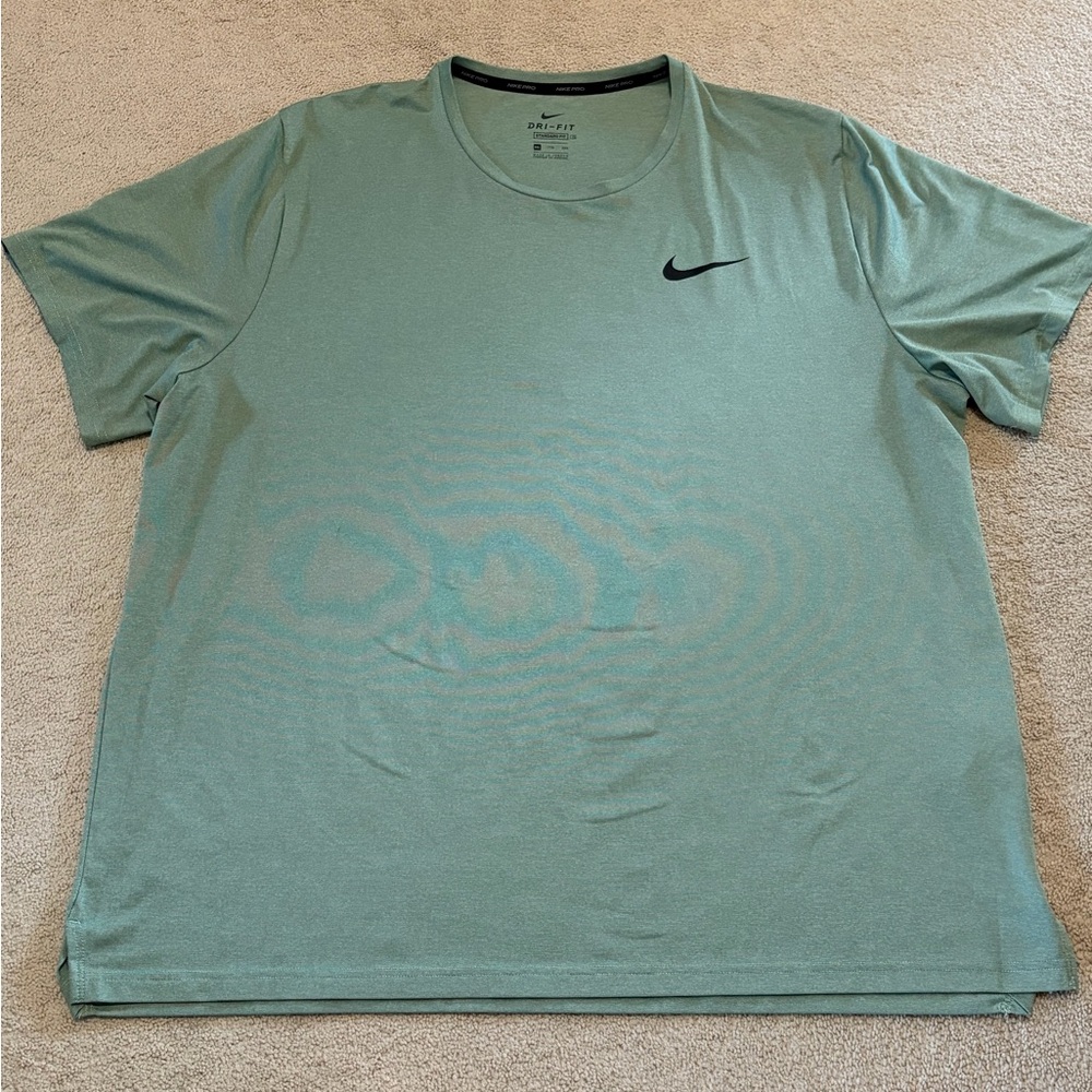 Nike Short-Sleeve Dri-FIT Tee in Sage Green with Black Swoosh